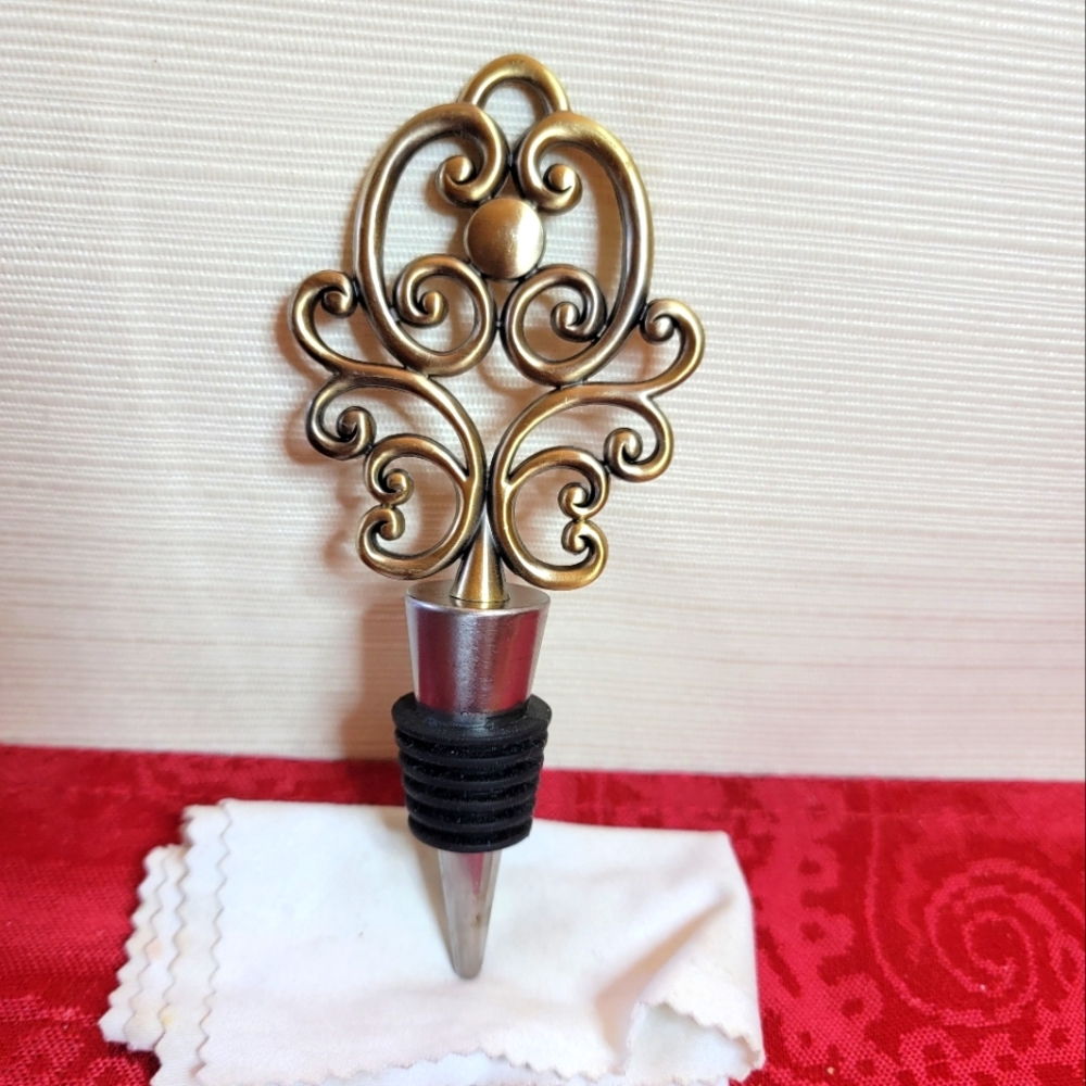 Nickel Fleur-de-lis Wine Stopper